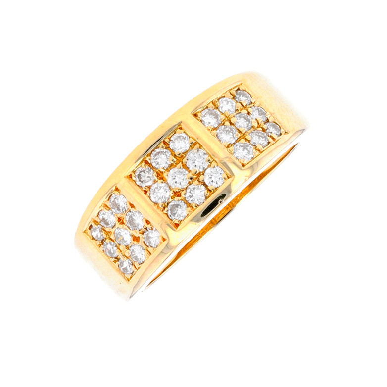 Bague diamants 0.54 carat or jaune 5.03g